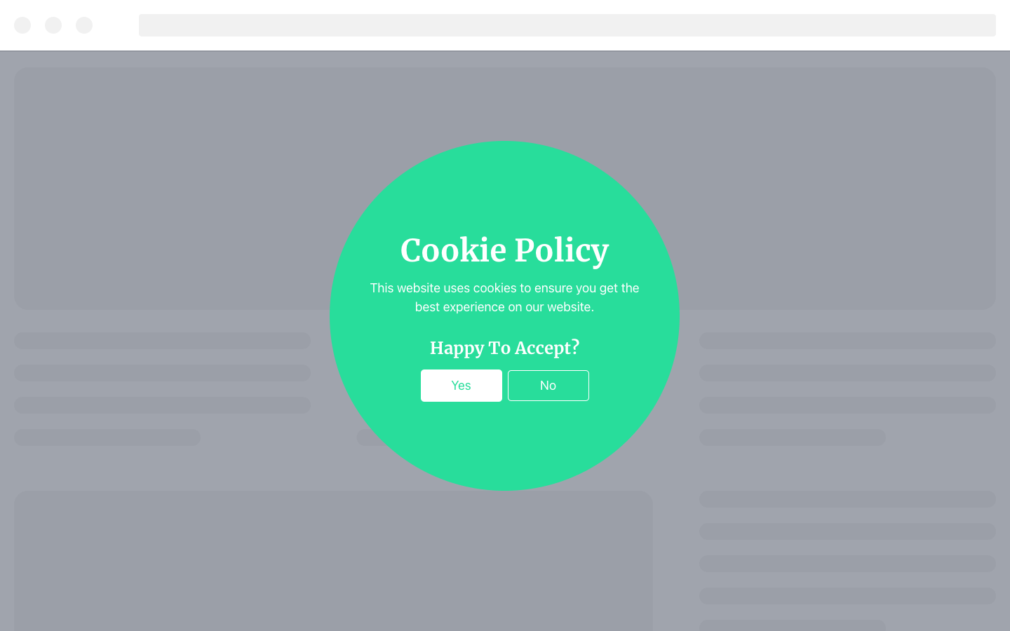 Cookie Policy Circle Popup