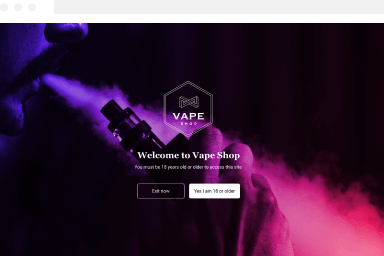 Vape Shop Age Verification Fullscreen Popup
