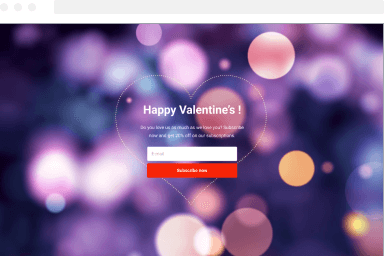 Valentines Day Opt-in Fullscreen Discount Popup