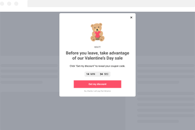 Decrease Cart Abandonment on Valentine’s Day with an Exit Intent Popup