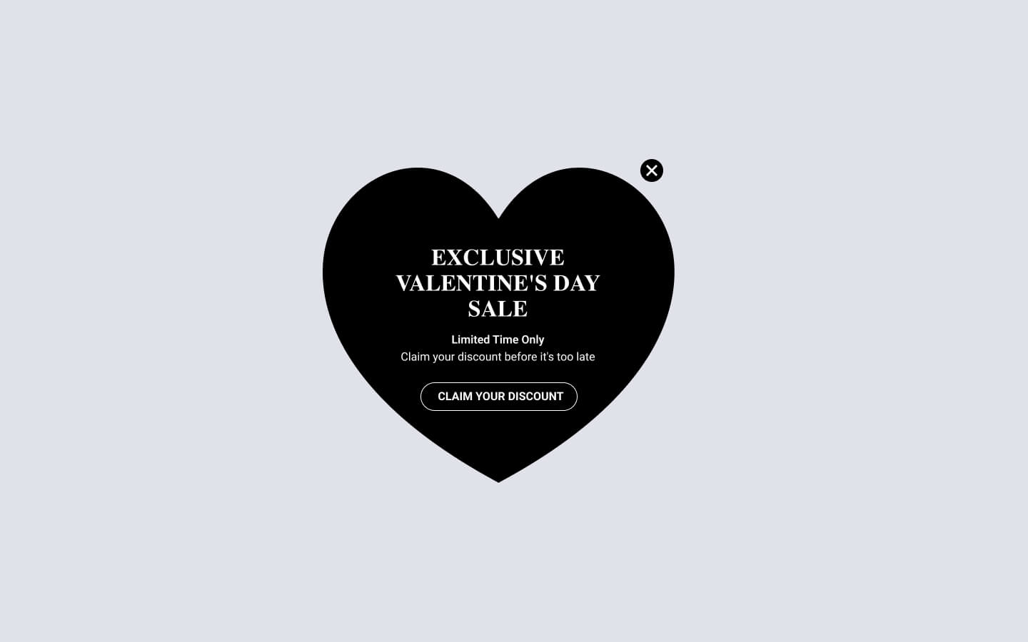 Promote Valentine’s Day Sale with a Heart-Shaped Popup Banner
