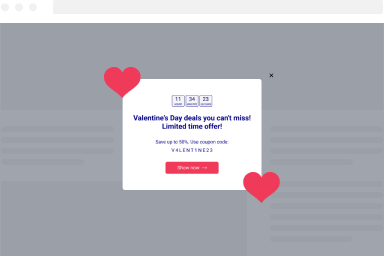 Promote Valentine’s Day Limited Sale With a Countdown Timer Popup