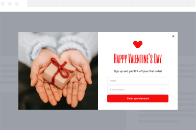 Offer a Discount to New Visitors on Valentine’s Day with an Opt-in Popup