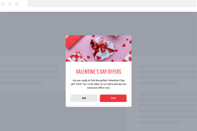Engage with Visitors on Valentine’s Day with a Yes / No Popup